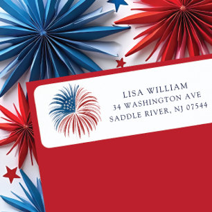 Patriotic Sparkle Return Address Label