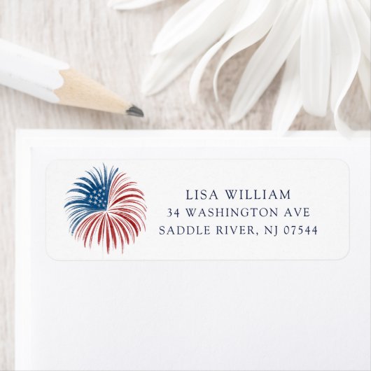 Patriotic Sparkle Return Address Label (Insitu)