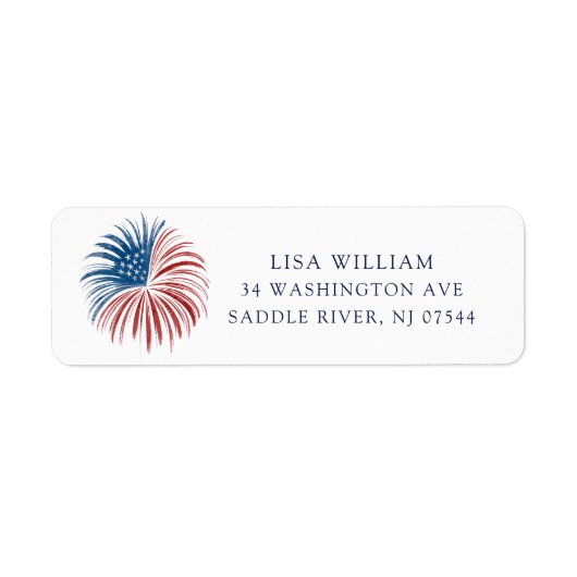 Patriotic Sparkle Return Address Label (Vorne)