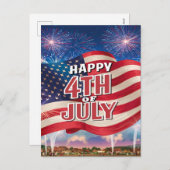 Patriotic Spektakel American Flag Waving Feiertagspostkarte (Vorne/Hinten)