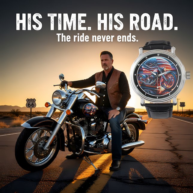 Patriotic Sport Bike, Lunar Ride Watch. Armbanduhr (Von Creator hochgeladen)