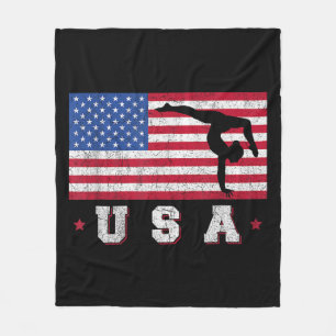 Patriotic Sports Gift American USA Flag Girls Gymn Fleecedecke