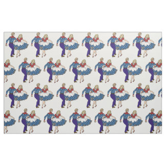 Patriotic Square Dancers USA Red White & Blue Stoff