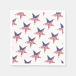 Patriotic Star American Flag Patriotic Napkins Serviette