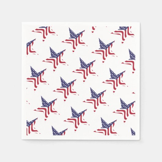 Patriotic Star American Flag Patriotic Napkins Serviette (Vorderseite)