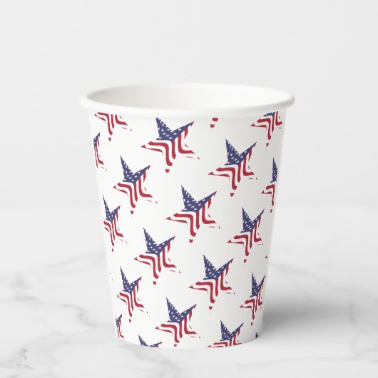Patriotic Star American Flag Patriotic Paper Cups Pappbecher (Vorderseite)
