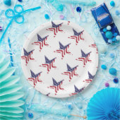 Patriotic Star American Flag Patriotic Paper Plate Pappteller (Party)