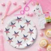 Patriotic Star American Flag Patriotic Paper Plate Pappteller (Party)