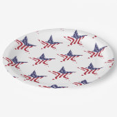 Patriotic Star American Flag Patriotic Paper Plate Pappteller (Schrägansicht)