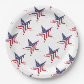 Patriotic Star American Flag Patriotic Paper Plate Pappteller (Vorderseite)