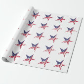 Patriotic Star American Flag Wrapping Paper Geschenkpapier (Ungerollt)