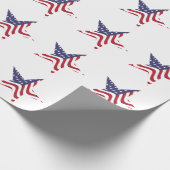 Patriotic Star American Flag Wrapping Paper Geschenkpapier (Ecke)
