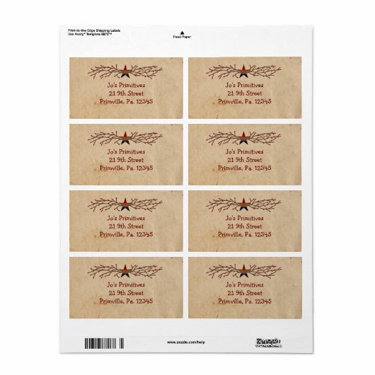 Patriotic Star Business Label (Vorne)