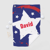 Patriotic Star Golf Towel Golfhandtuch (Insitu)