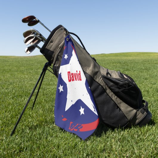 Patriotic Star Golf Towel Golfhandtuch (Gras)