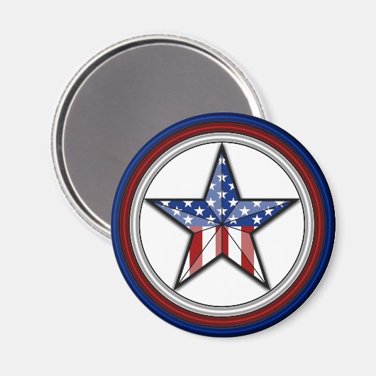 Patriotic Star Magnet (Vorderseite/Rückseite)