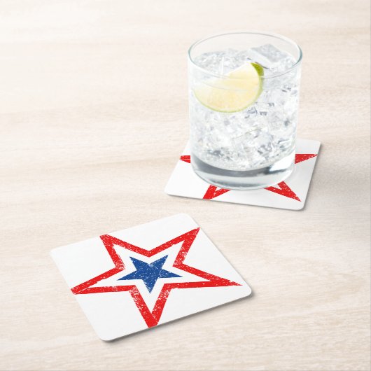 Patriotic Star Paper Drink Untersetzer (Vor Ort)