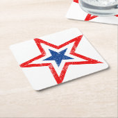 Patriotic Star Paper Drink Untersetzer (angewinkelt)