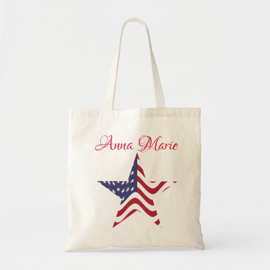 Patriotic Star Personalisiert Tote Bag Amerika Tragetasche (Vorne)