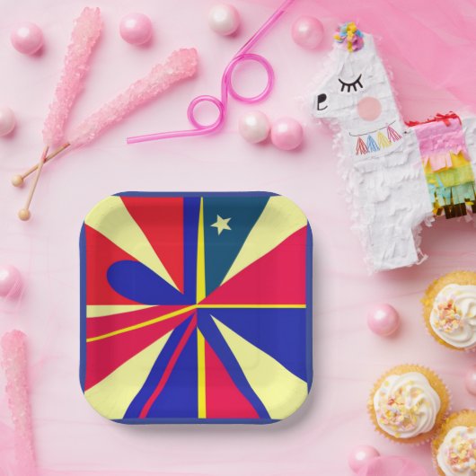 Patriotic Star Plate Pappteller (Party)