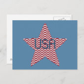 Patriotic Star Postcard Postkarte (Vorne/Hinten)