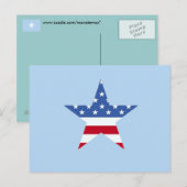 Patriotic Star Postcard Postkarte (Vorne/Hinten)