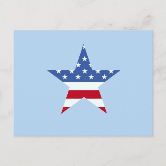 Patriotic Star Postcard Postkarte (Vorderseite)