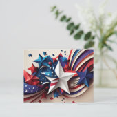 Patriotic Star Postkarte (Stehend Vorderseite)
