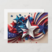 Patriotic Star Postkarte (Vorne/Hinten)