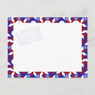 Patriotic Star Quilt VOTE 2018 Postkarte