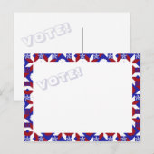 Patriotic Star Quilt VOTE! postcard Postkarte (Vorne/Hinten)