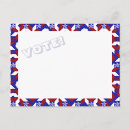 Patriotic Star Quilt VOTE! postcard Postkarte