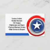 Patriotic Star Red White and Blue Contractor Visitenkarte (Rückseite)