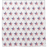 Patriotic Star Red White and Blue Duschvorhang (Vorderseite)