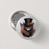 Patriotic Star Spangled Cat Button (Vorne & Hinten)