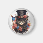 Patriotic Star Spangled Cat Magnet (Vorne)