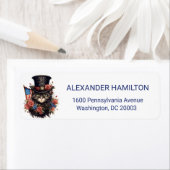 Patriotic Star Spangled Cat Return Address (Insitu)