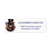 Patriotic Star Spangled Cat Return Address (Vorne)