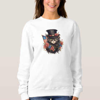 Patriotic Star Spangled Cat Sweatshirt