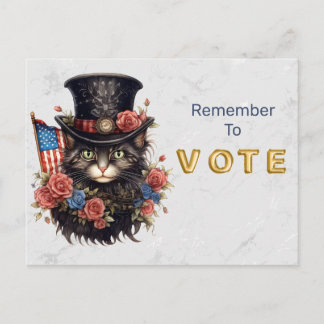 Patriotic Star Spangled Cat Vote Postkarte