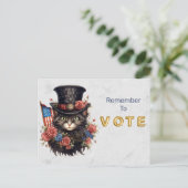 Patriotic Star Spangled Cat Vote Postkarte (Stehend Vorderseite)