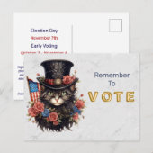 Patriotic Star Spangled Cat Vote Postkarte (Vorne/Hinten)