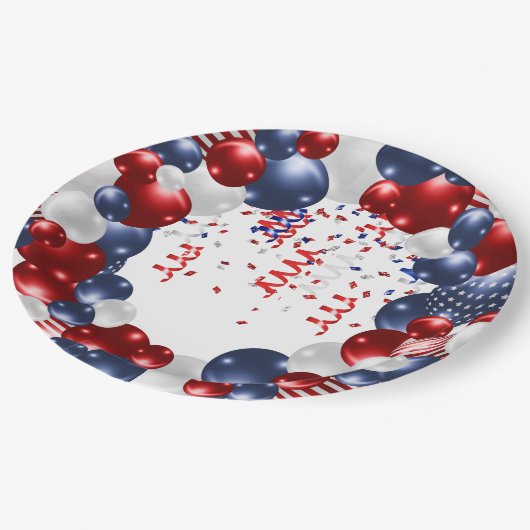 Patriotic Star Spangled Celebration Arch Pappteller (Schrägansicht)