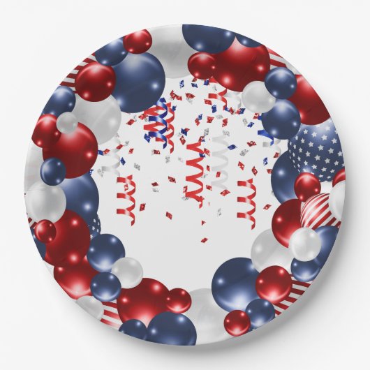 Patriotic Star Spangled Celebration Arch Pappteller (Vorderseite)