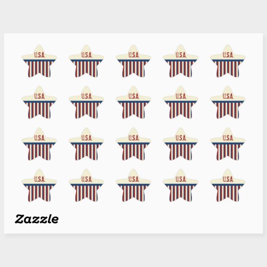 Patriotic Star Stickers (Blatt)