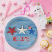 Patriotic Starfish Napkins Pappteller (Party)