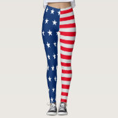 Patriotic Stars and Stripes July 4th Leggings (Vorderseite)