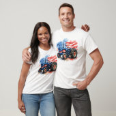 Patriotic Stars and Stripes Tractor T-Shirt (Unisex)