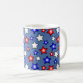 Patriotic Stars - Blue Coffee Mug Kaffeetasse (VorderseiteRechts)