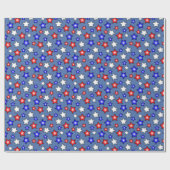 Patriotic Stars - Blue Wrapping Paper Geschenkpapier (Flach)